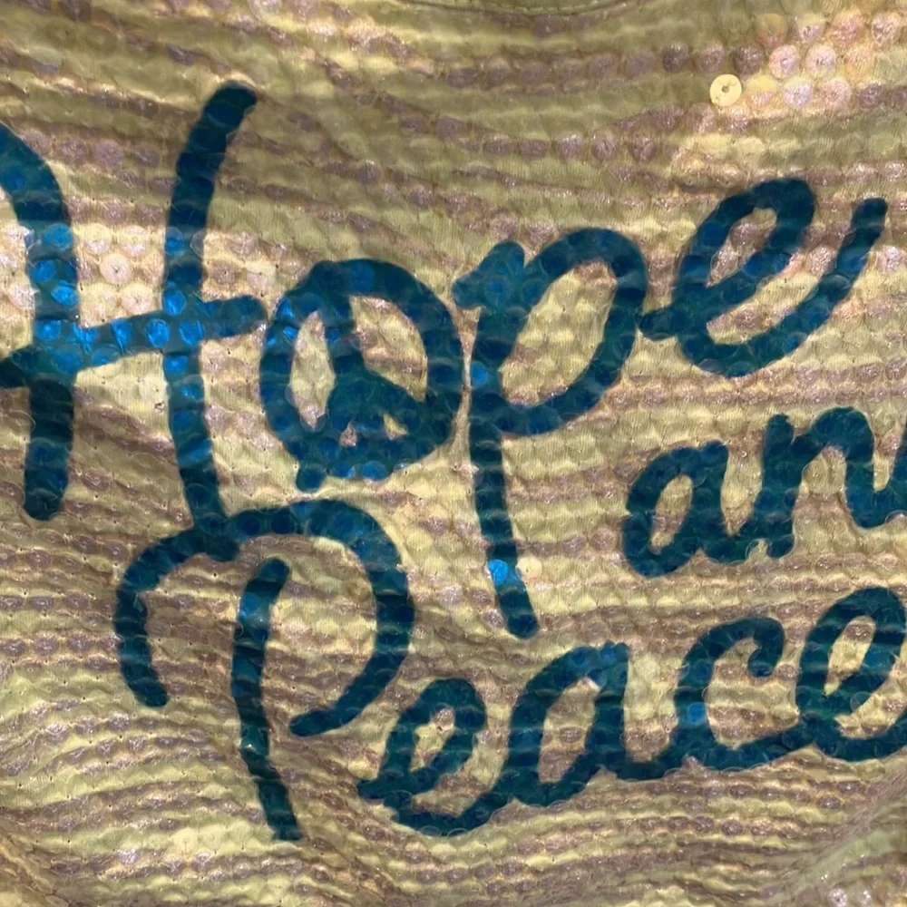 FINAL MARKDOWN Girls Justice hope & peace sequin front crop top 10